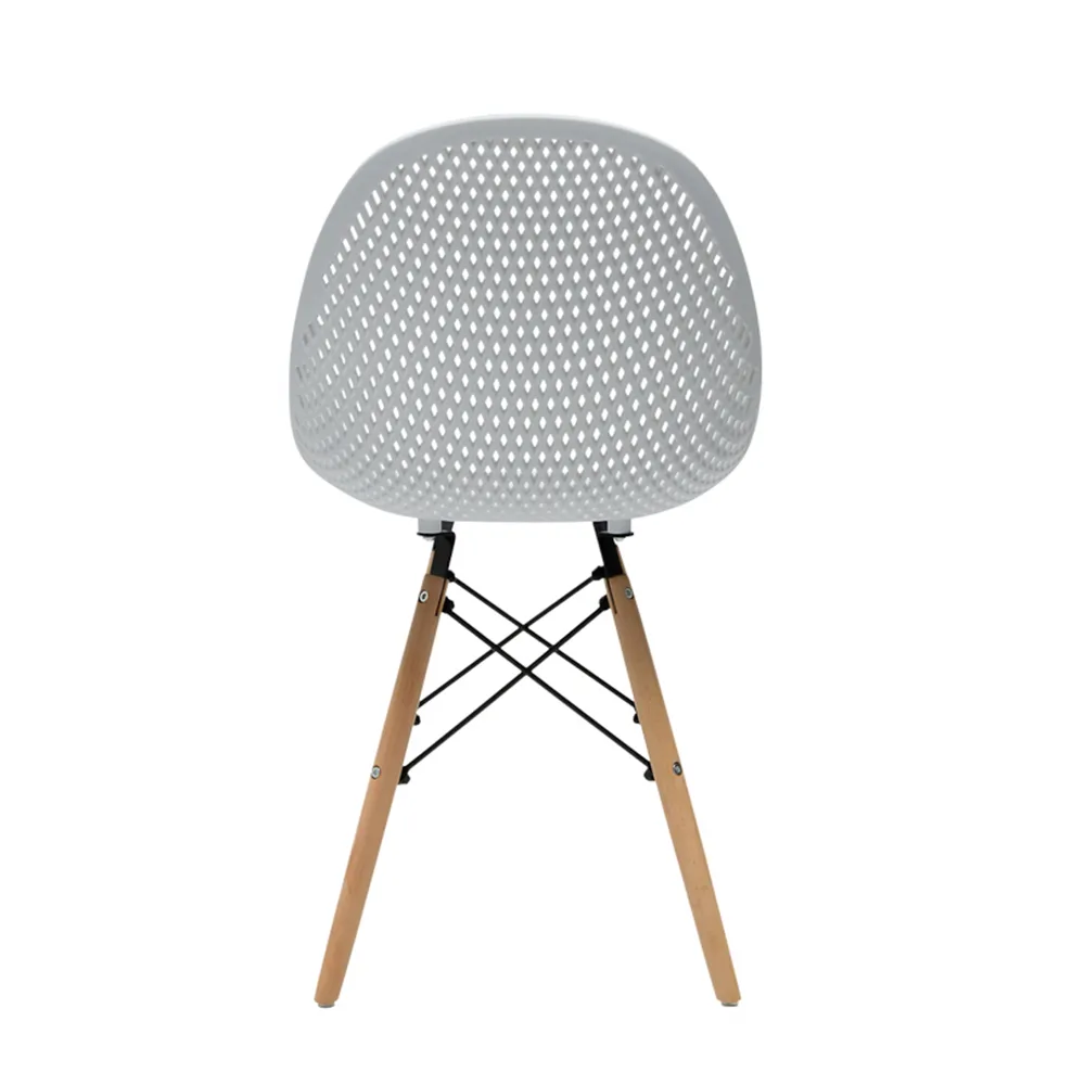 Plastic Side Chair With Eiffel Wood Feet-PP Chair