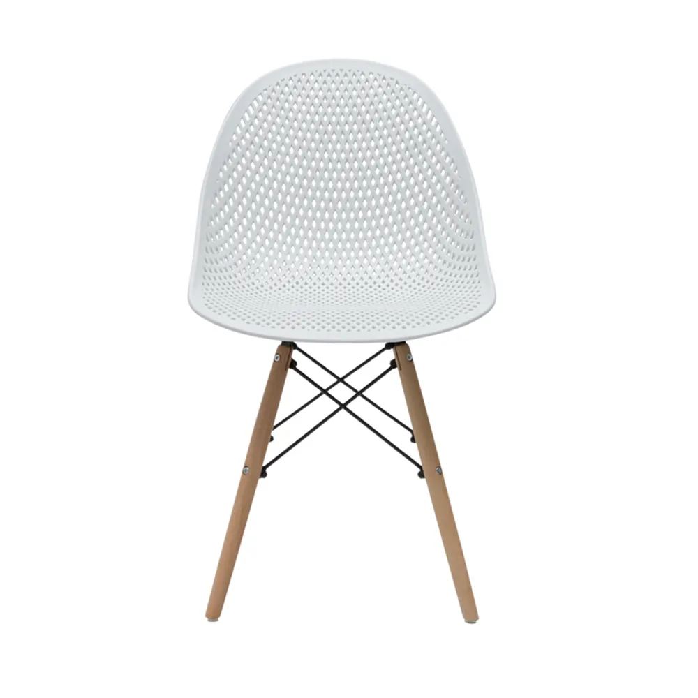Plastic Side Chair With Eiffel Wood Feet-PP Chair