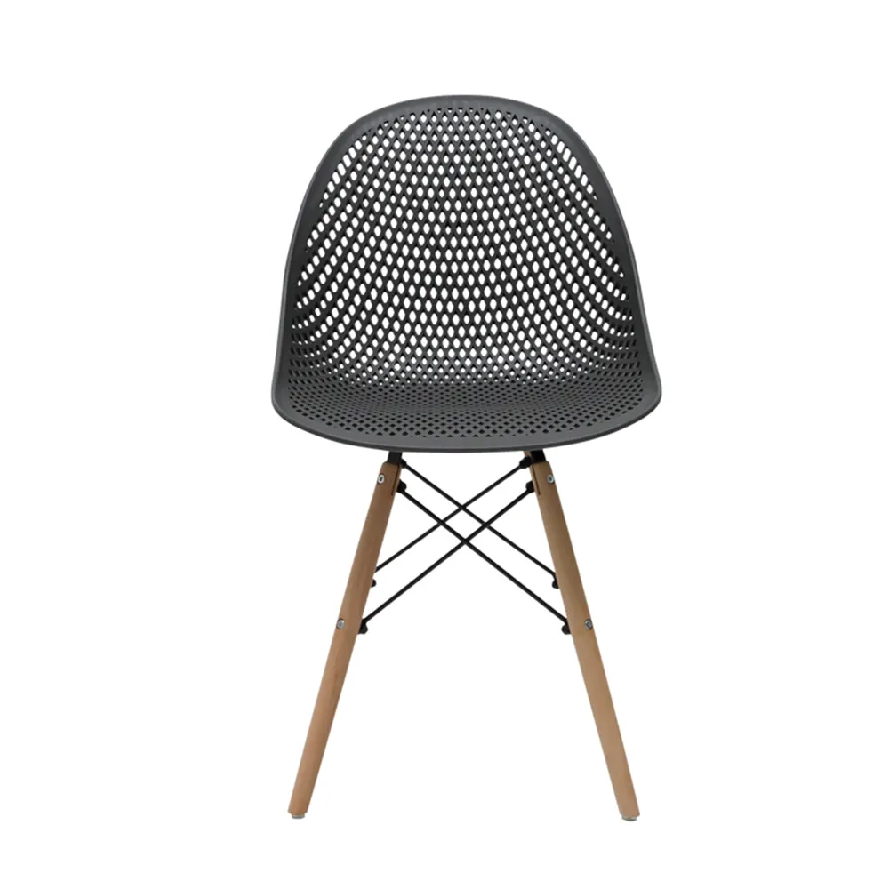 Plastic Side Chair With Eiffel Wood Feet-PP Chair