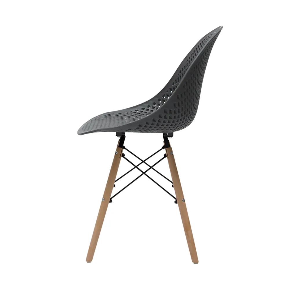 Plastic Side Chair With Eiffel Wood Feet-PP Chair