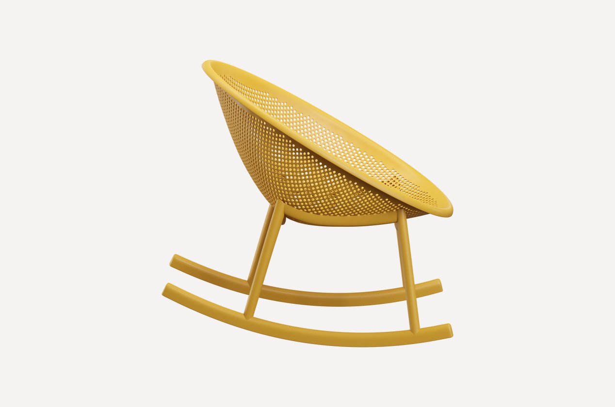 Mustard Plastic Rocking Chair-PP Chair
