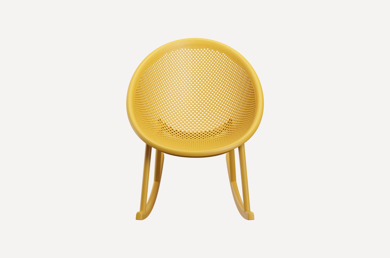 Mustard Plastic Rocking Chair-PP Chair