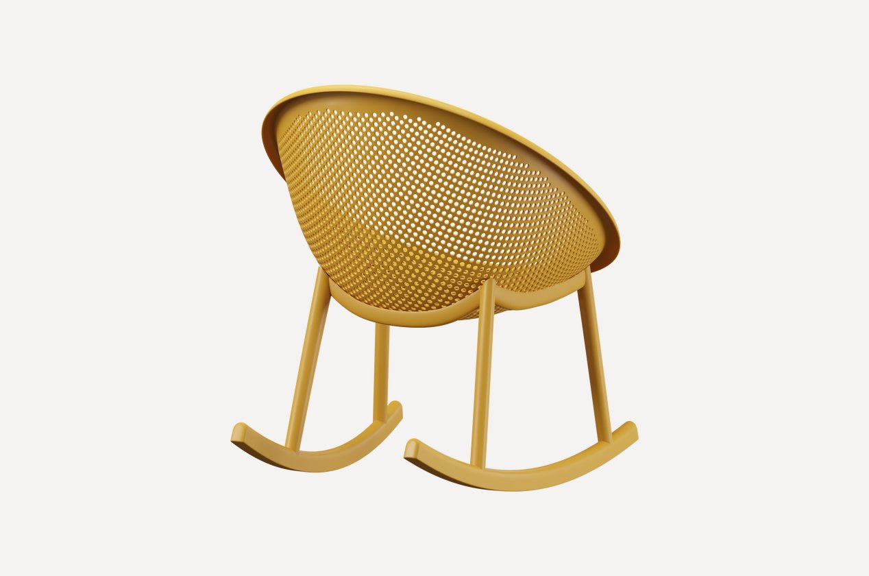 Mustard Plastic Rocking Chair-PP Chair