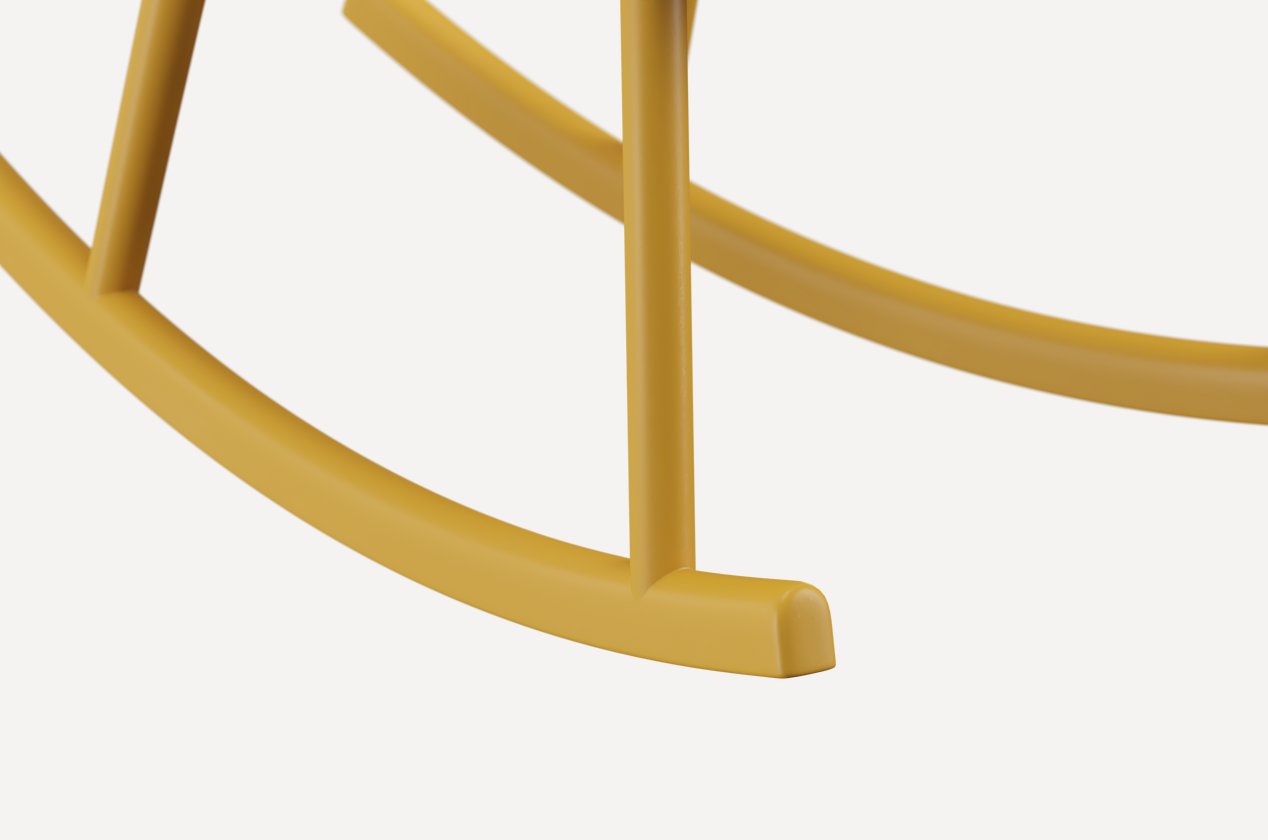 Mustard Plastic Rocking Chair-PP Chair