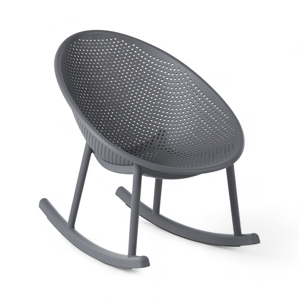 Grey Plastic Rocking Chair-PP Chair