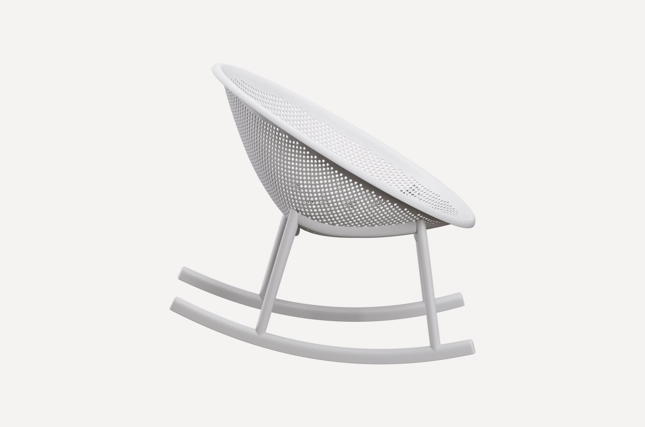 White Plastic Rocking Chair-PP Chair