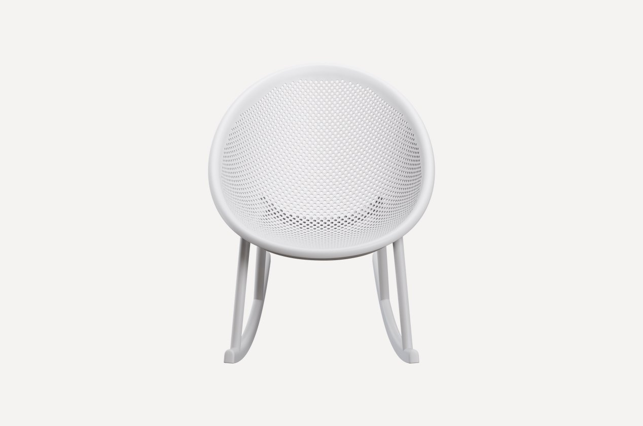 White Plastic Rocking Chair-PP Chair