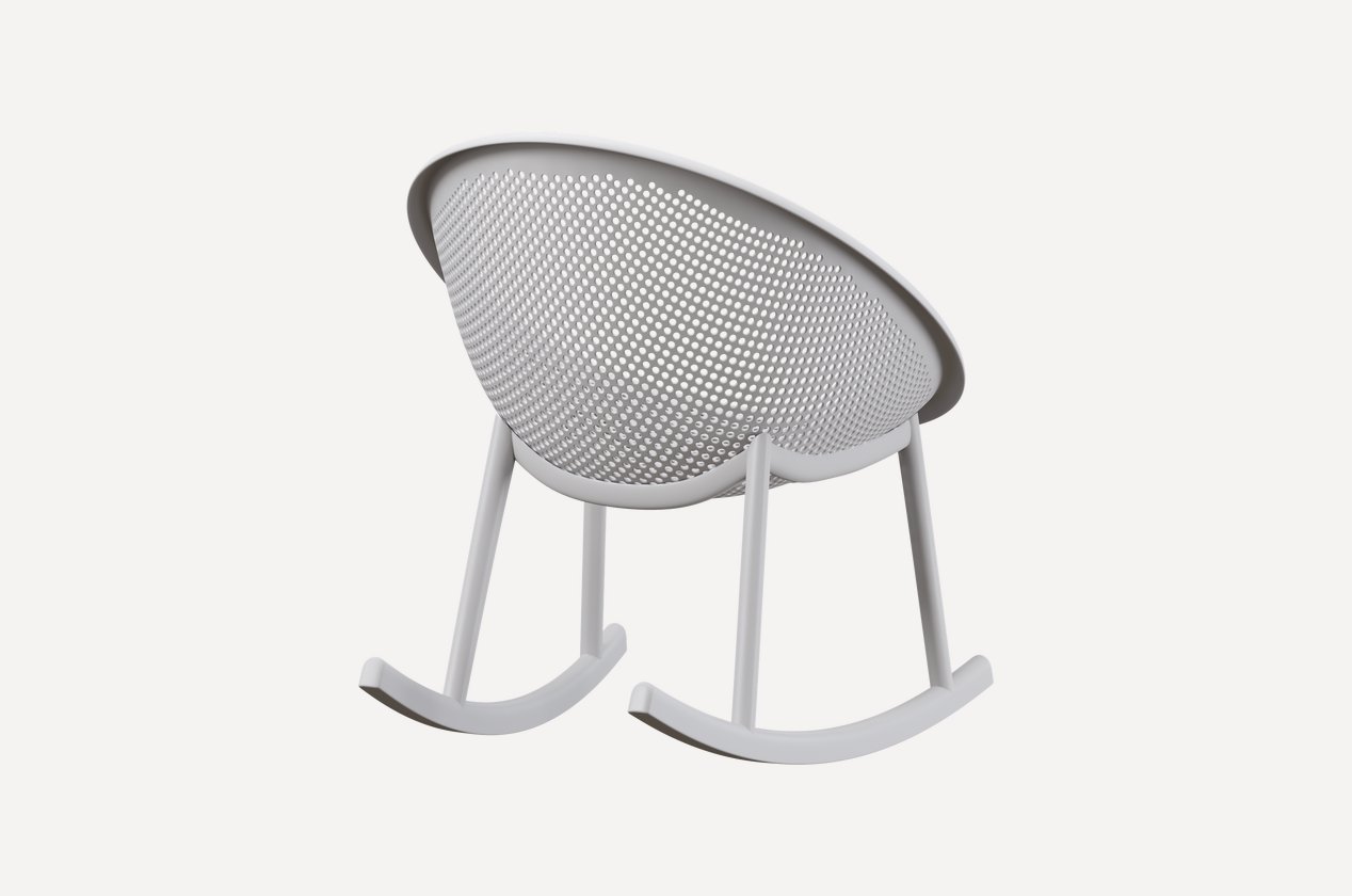 White Plastic Rocking Chair-PP Chair