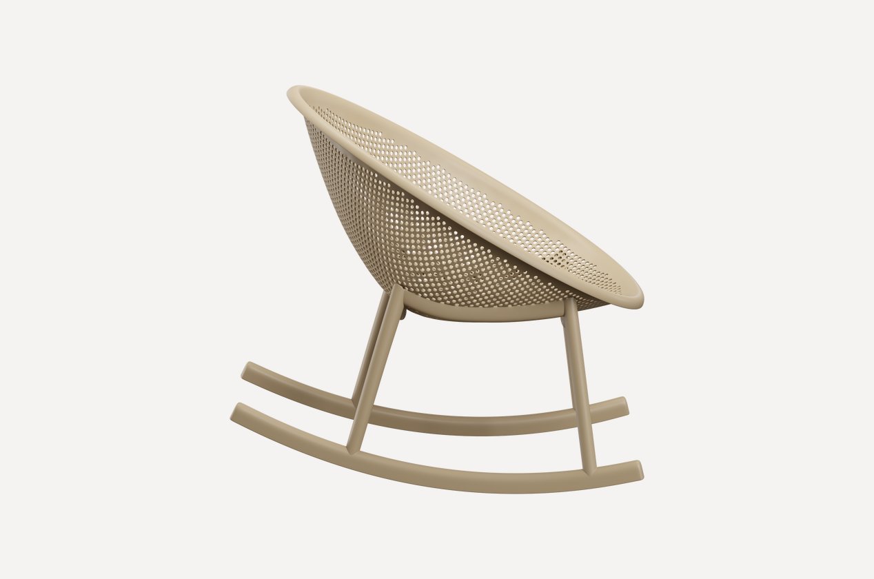 Taupe Plastic Rocking Chair-PP Chair