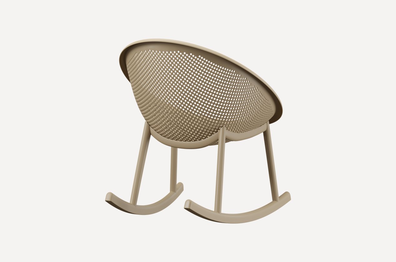Taupe Plastic Rocking Chair-PP Chair