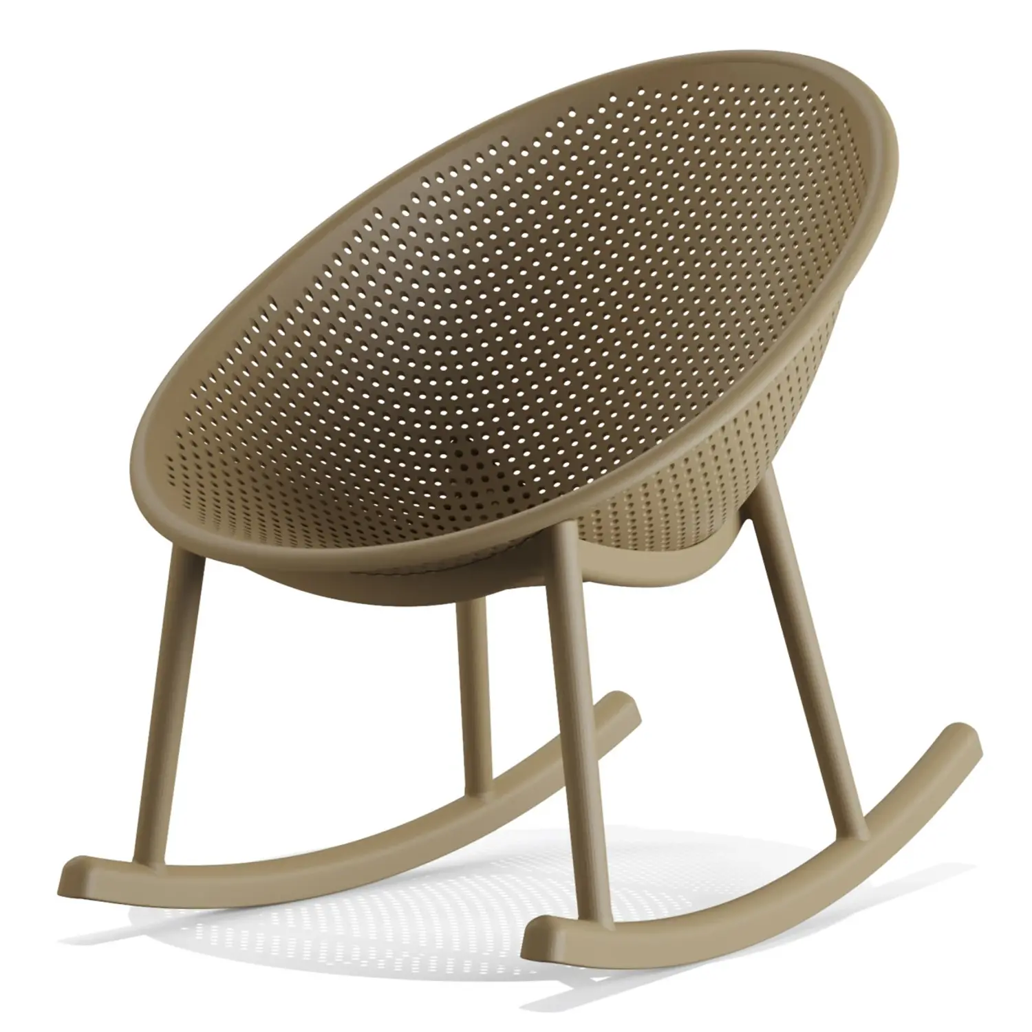 Wholesale PP Perforated Rocking Chair, Flat Pack Outdoor Patio Rocker Chair