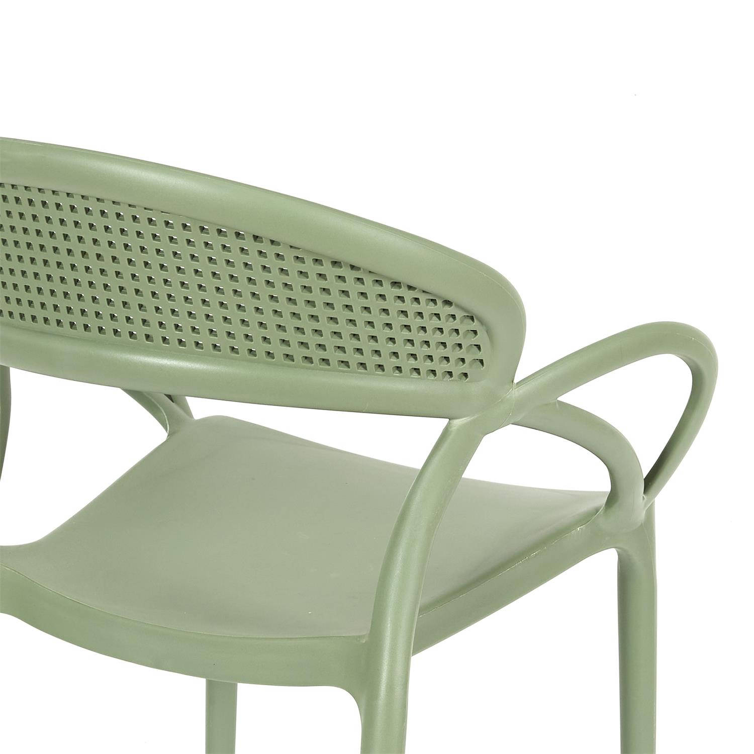 Olive Plastic Chair With Armrests-PP Chair