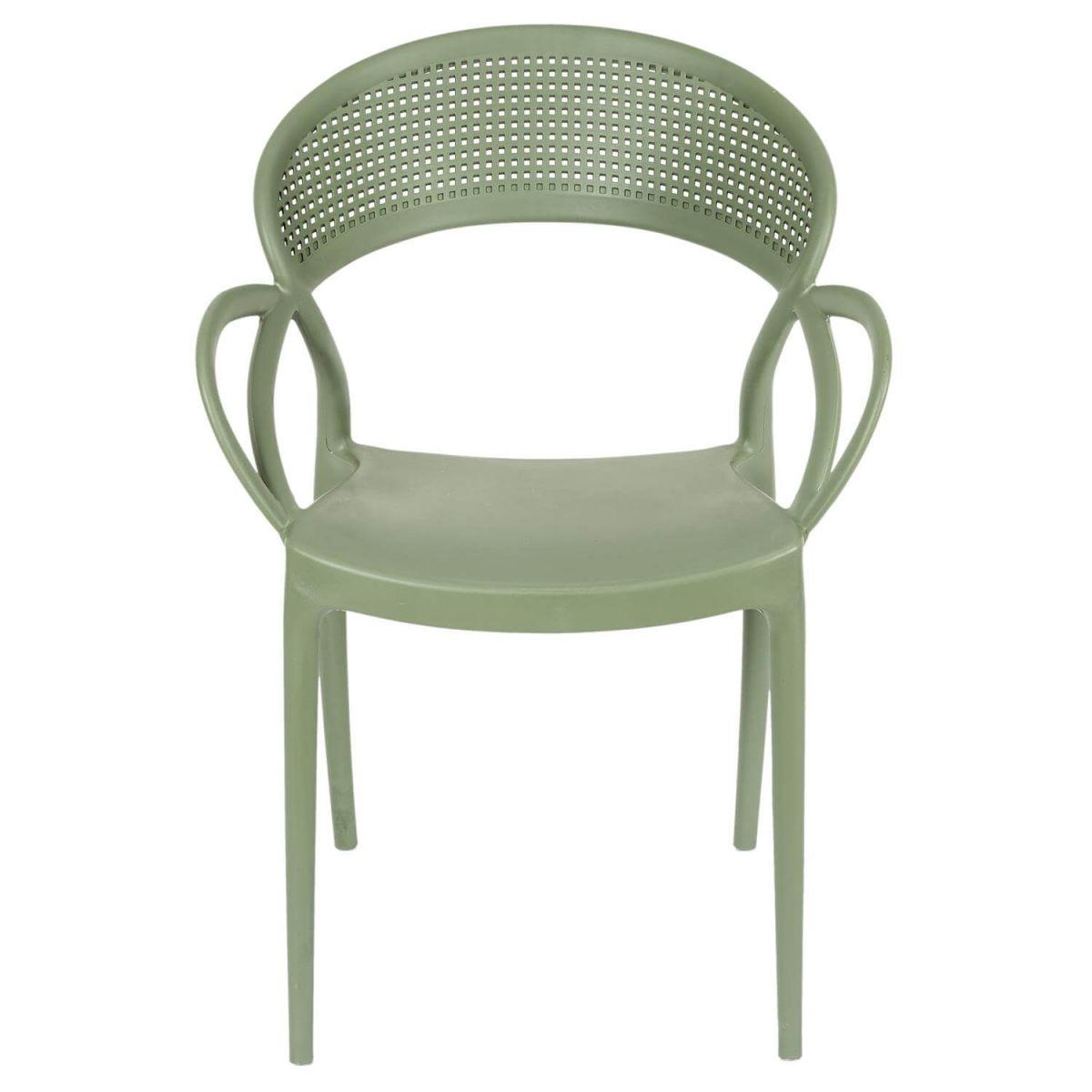 Olive Plastic Chair With Armrests-PP Chair