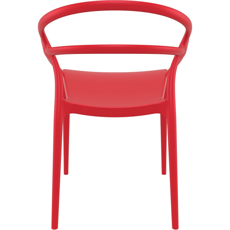 Red PP Chair With Armrests-PP Chair