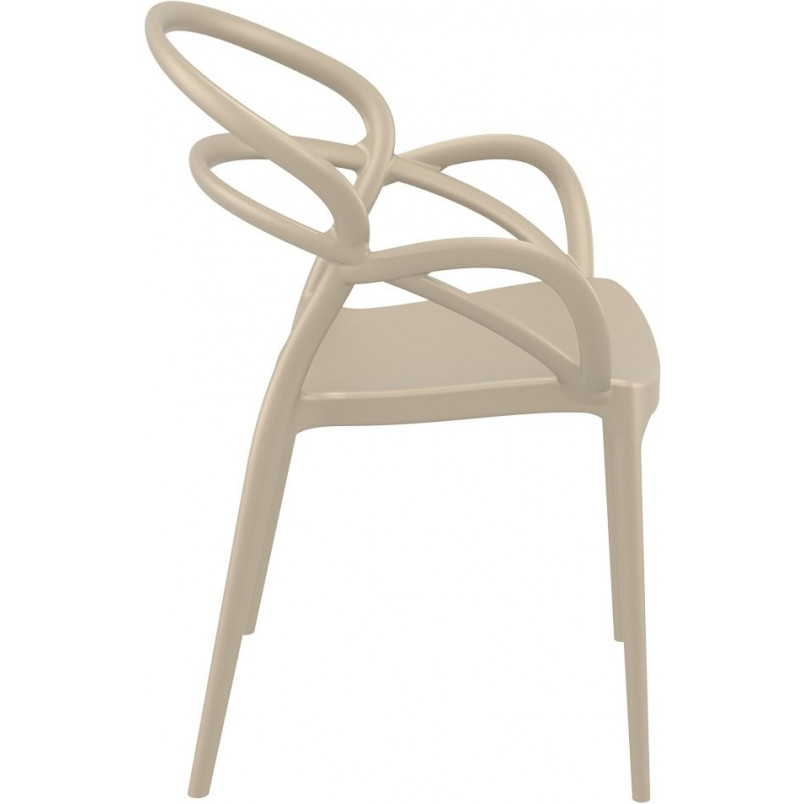 Taupe PP Chair With Armrests-PP Chair