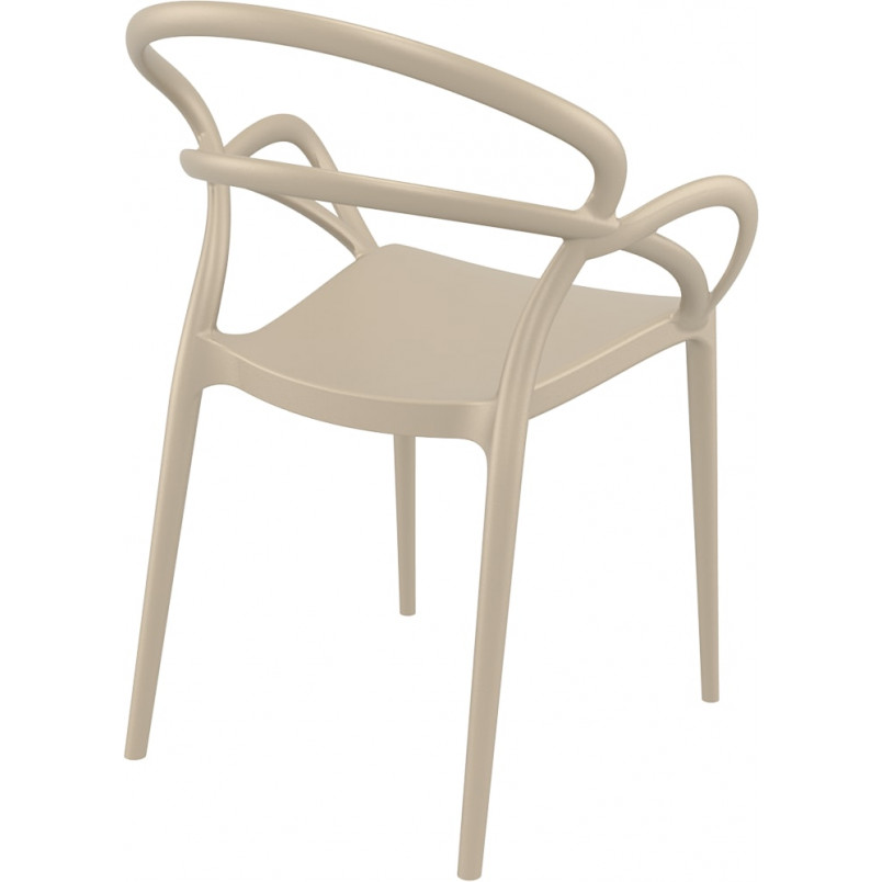 Taupe PP Chair With Armrests-PP Chair