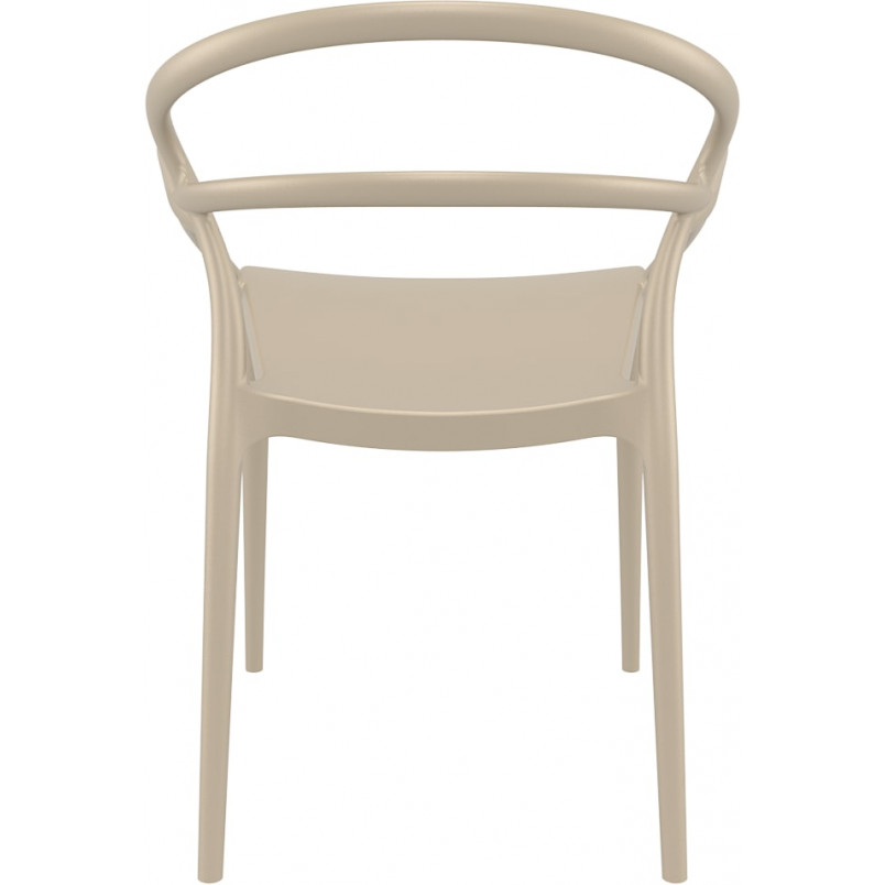Taupe PP Chair With Armrests-PP Chair