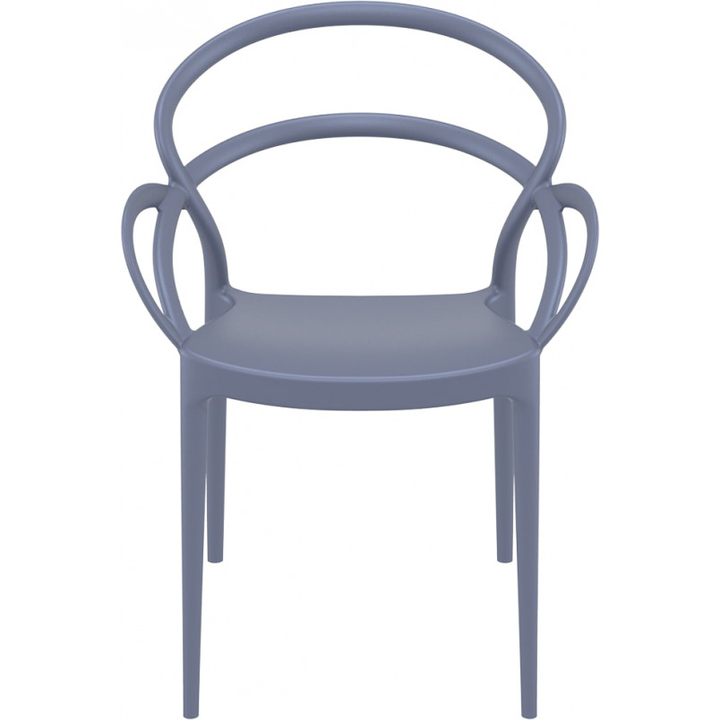 Gray PP Chair With Armrests-PP Chair