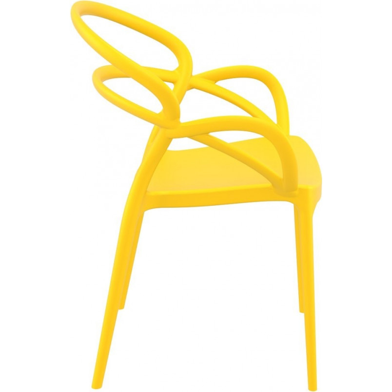 Yellow PP Chair With Armrests-PP Chair