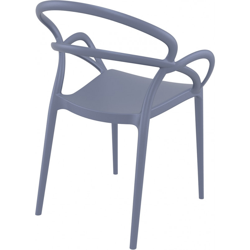 Gray PP Chair With Armrests-PP Chair