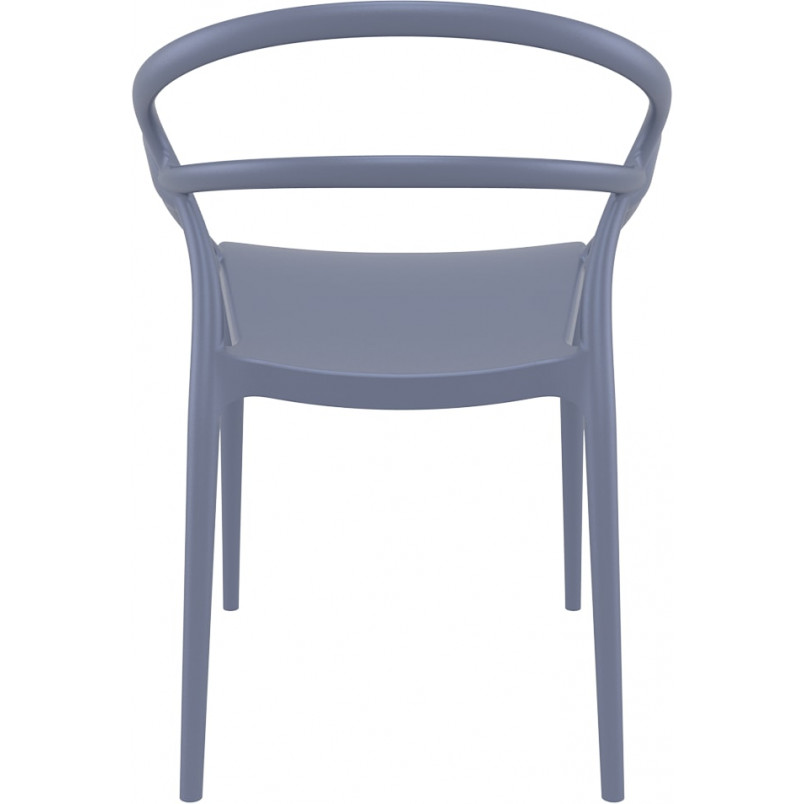 Gray PP Chair With Armrests-PP Chair