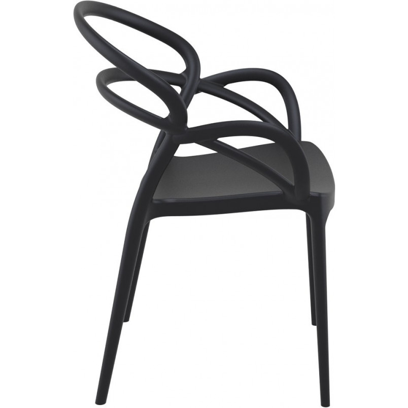 Black PP Chair With Armrests-PP Chair