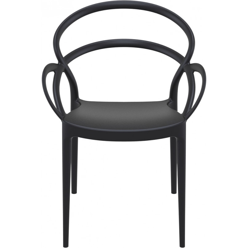 Black PP Chair With Armrests-PP Chair