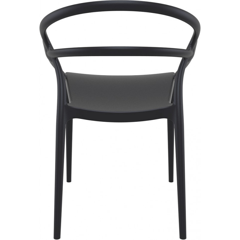 Black PP Chair With Armrests-PP Chair
