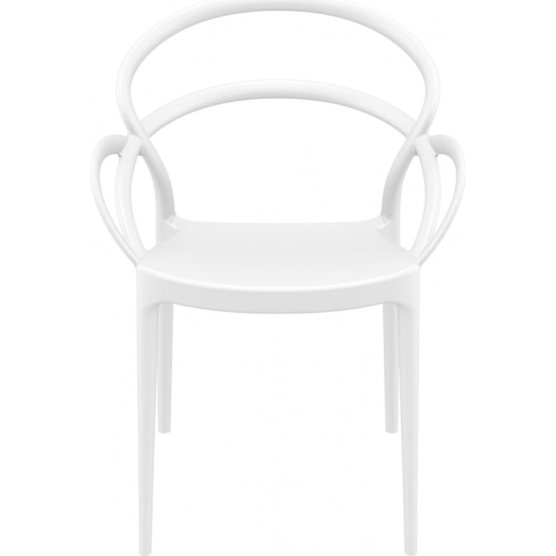 White PP Chair With Armrests-PP Chair
