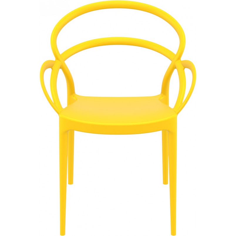 Yellow PP Chair With Armrests-PP Chair