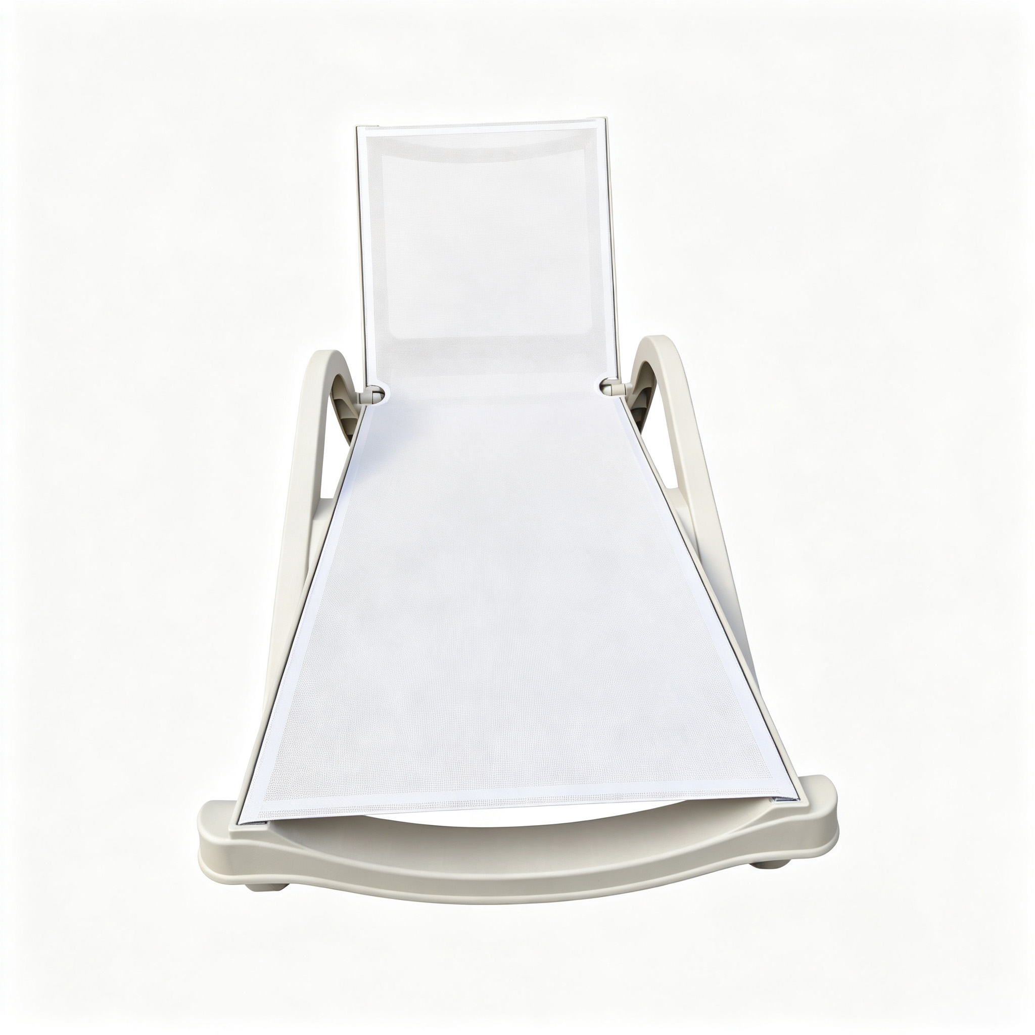 Adjustable Plastic Sun Lounger with Mesh Fabric | Outdoor Poolside Chaise Lounge