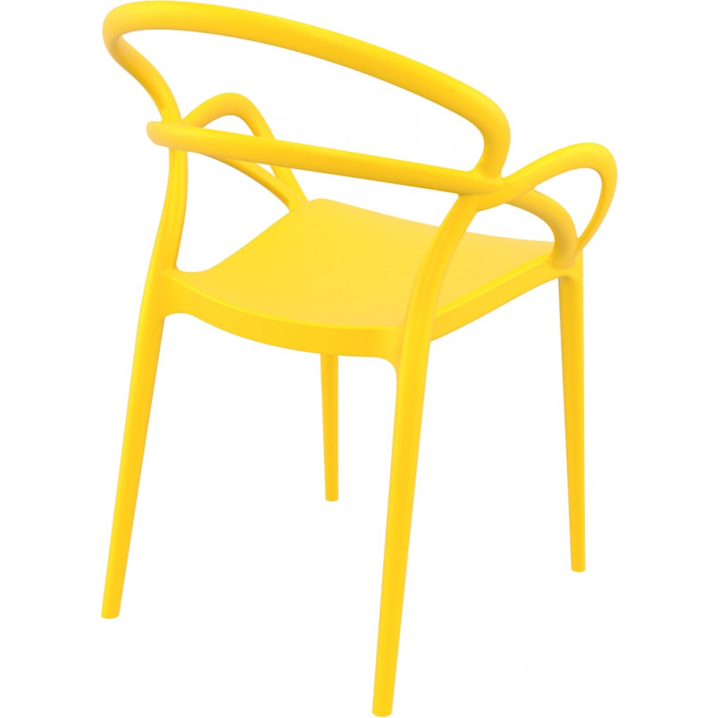 Yellow PP Chair With Armrests-PP Chair