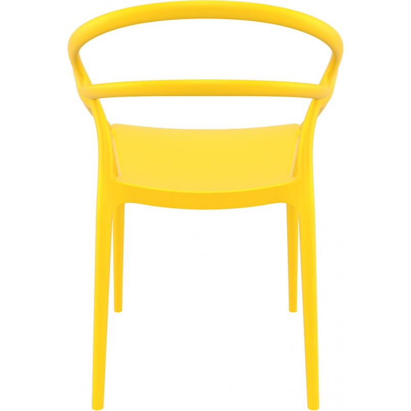 Yellow PP Chair With Armrests-PP Chair