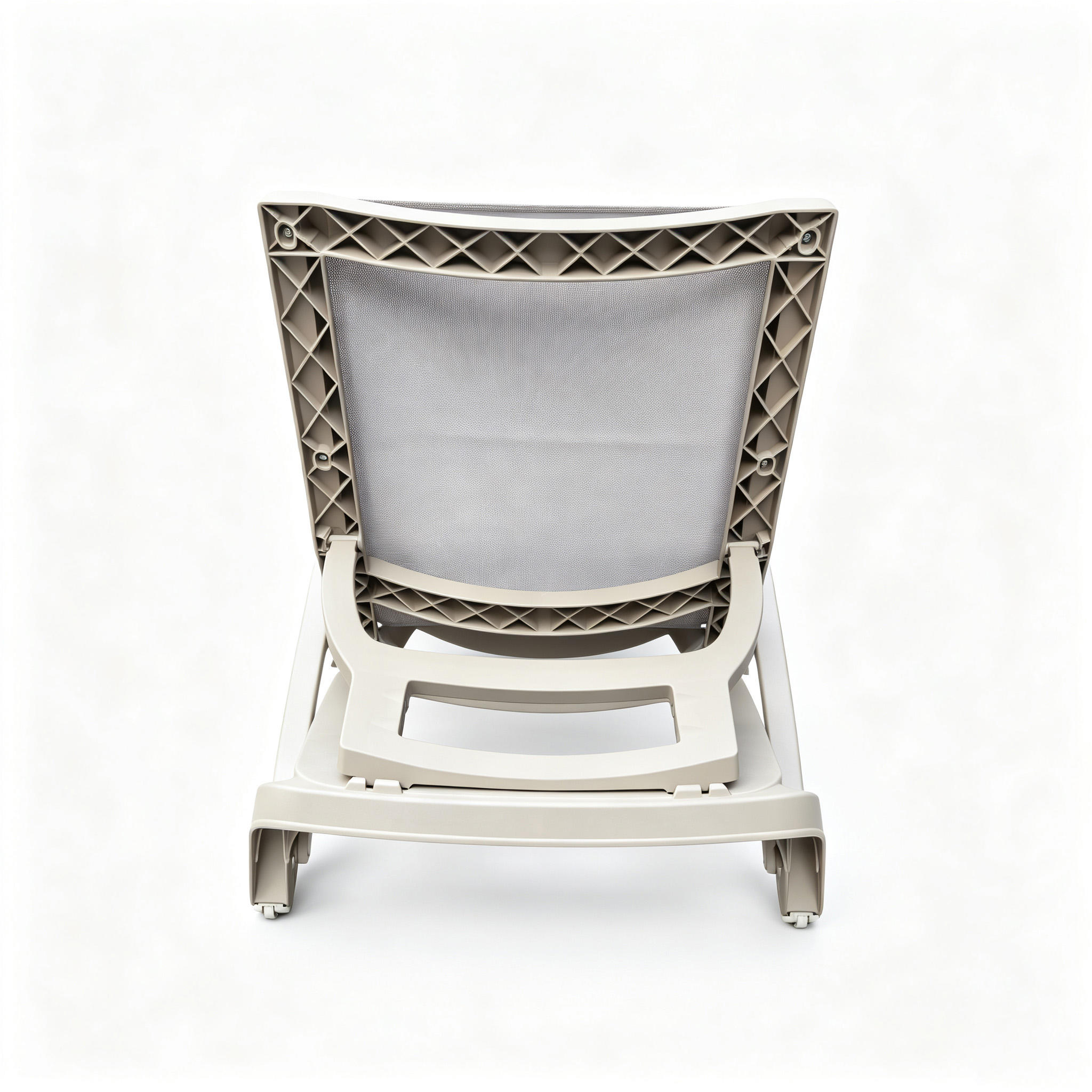 Adjustable Plastic Sun Lounger with Mesh Fabric | Outdoor Poolside Chaise Lounge
