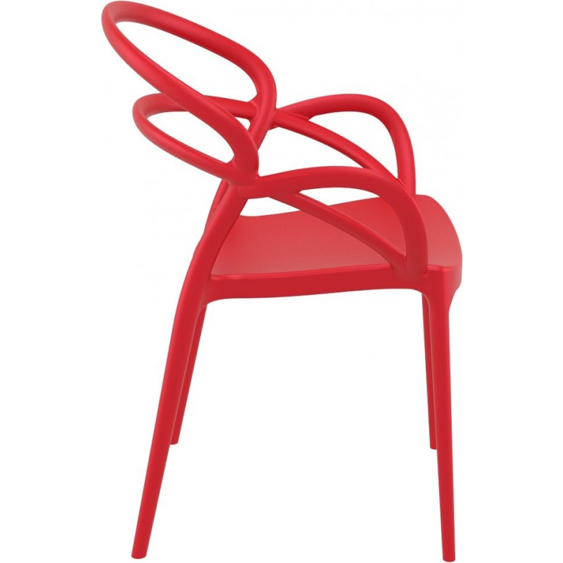 Red PP Chair With Armrests-PP Chair