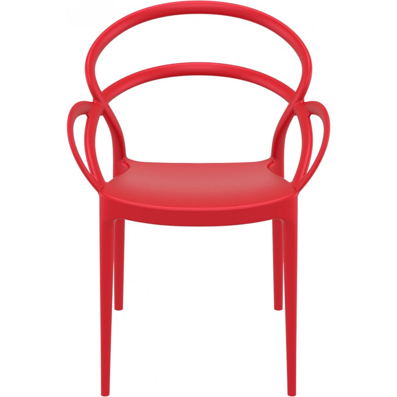 Red PP Chair With Armrests-PP Chair