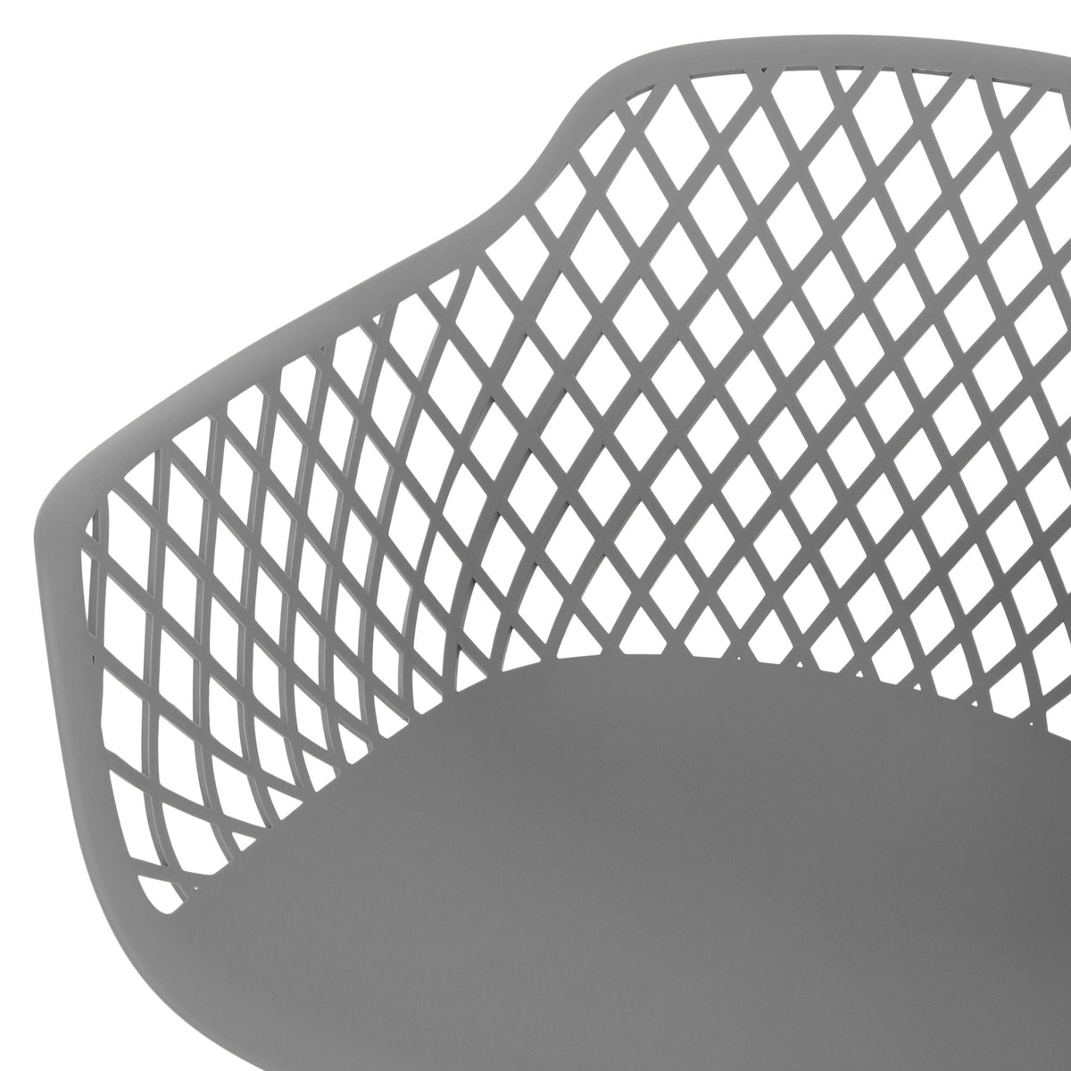 Dark Gray PP Armchair With Thermal transfer process metal feet-PP Chair