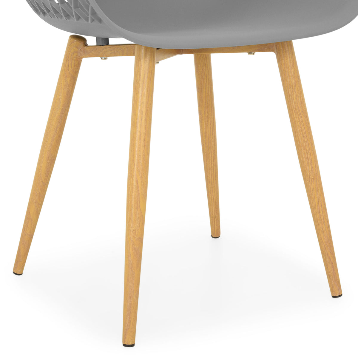 Dark Gray PP Armchair With Thermal transfer process metal feet-PP Chair