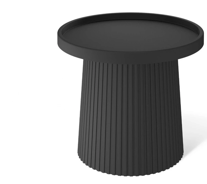 Modern Ribbed PP Plastic Side Table | Round Polypropylene Accent Table