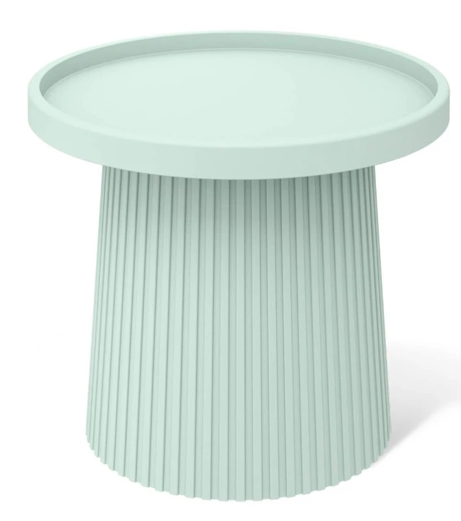 Modern Ribbed PP Plastic Side Table | Round Polypropylene Accent Table