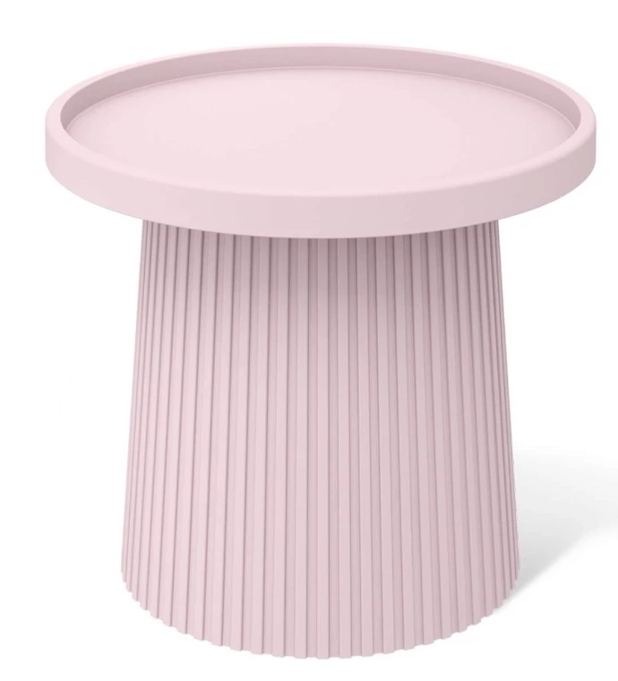 Modern Ribbed PP Plastic Side Table | Round Polypropylene Accent Table