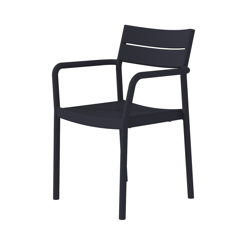 Stackable Plastic Patio Chair with Armrests, Weather-Resistant, Heavy-Duty for Outdoor Restaurant/Patio/Event, B2B Bulk Supply