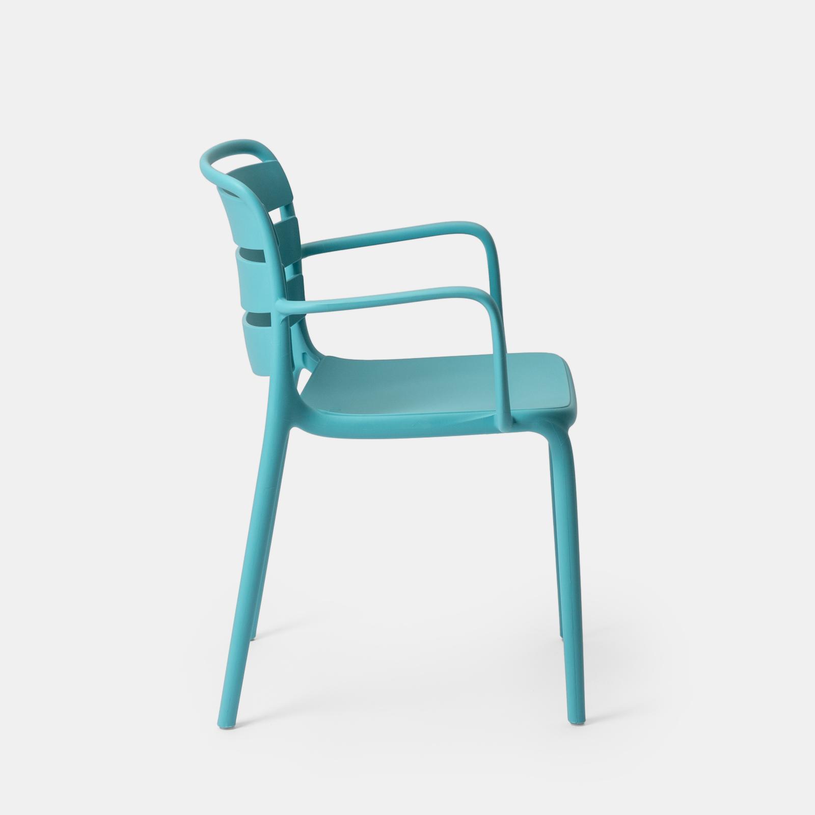 Wholesale Teal Plastic Armchairs - Bulk Commercial Stackable Chairs for Restaurants, Cafes & Event Spaces-PP Chair