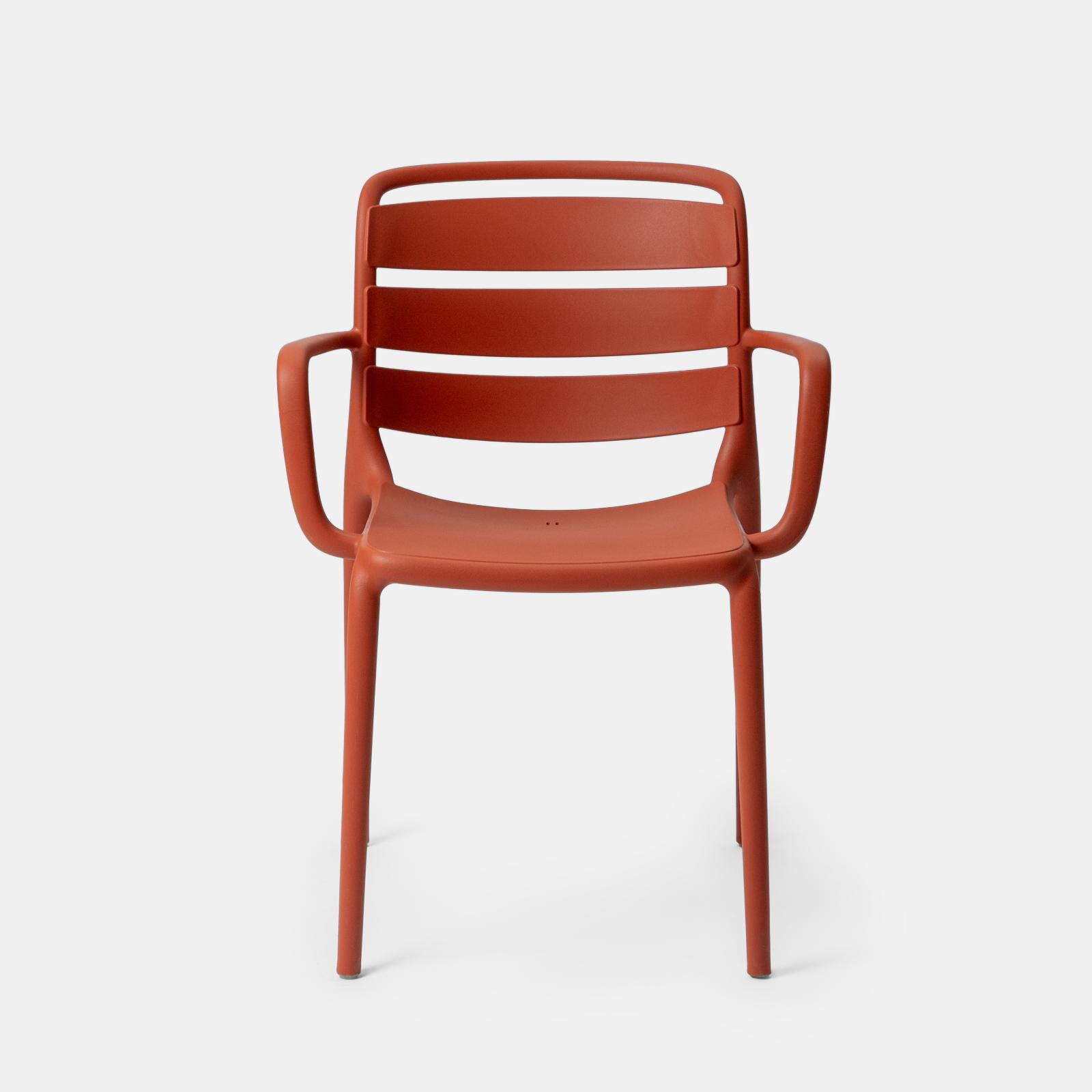 Wholesale Reddish-Brown Plastic Chairs with Armrests - Bulk Orders for Durable, Stylish Seating