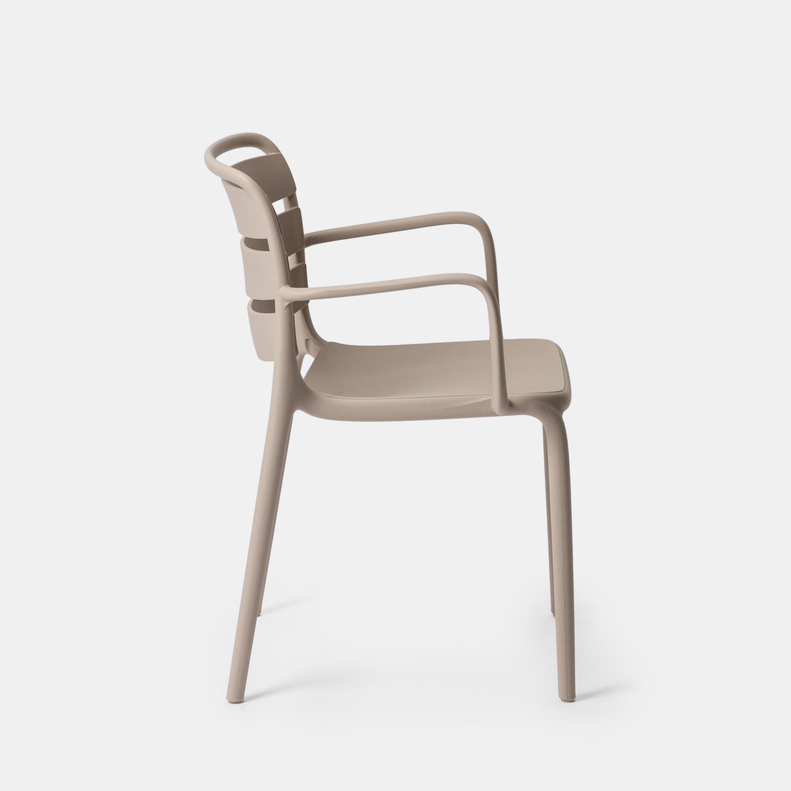 Wholesale Taupe Plastic Armchairs - Bulk Stackable Dining Chairs for Restaurant, Hotel & Event Venues-PP Chair