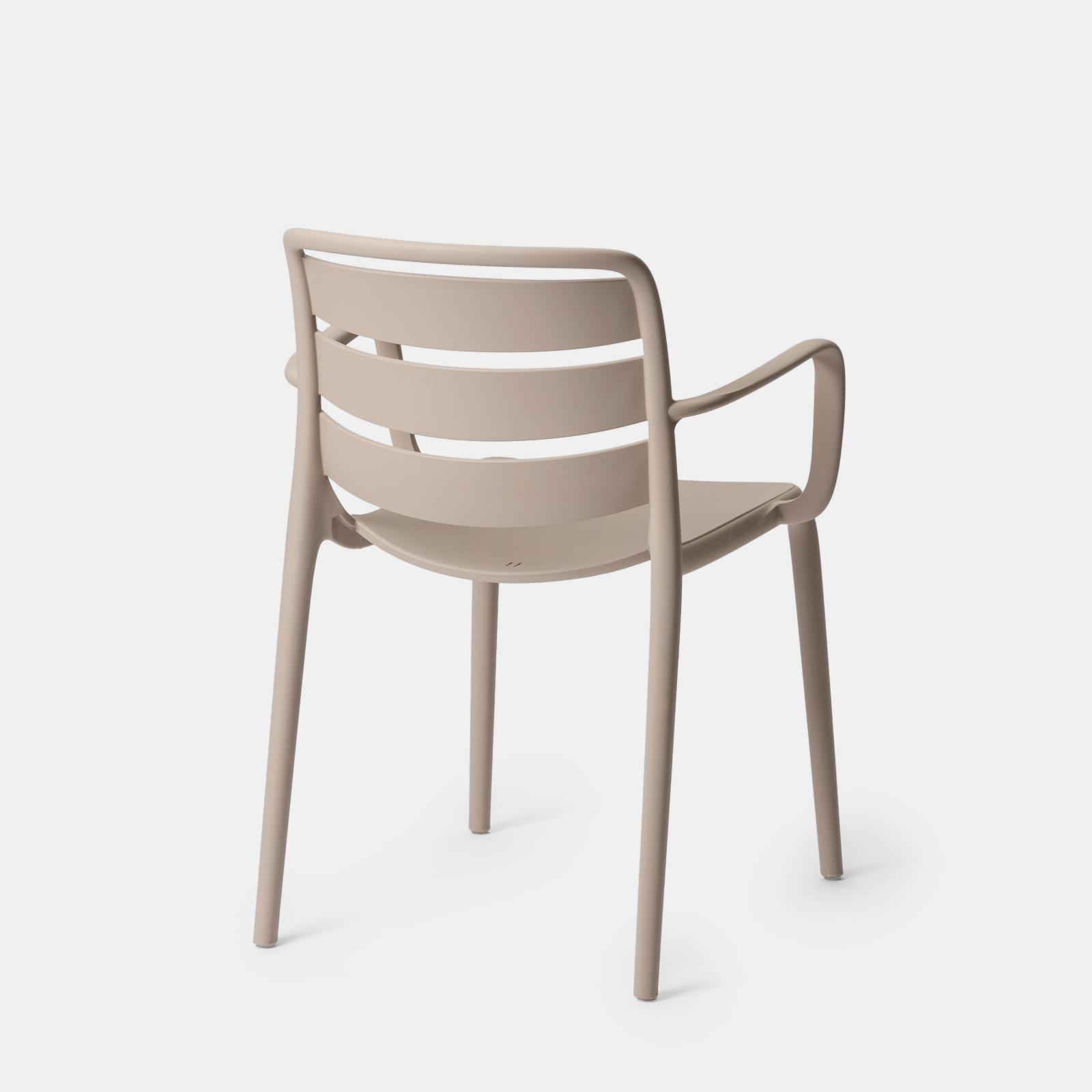 Wholesale Taupe Plastic Armchairs - Bulk Stackable Dining Chairs for Restaurant, Hotel & Event Venues-PP Chair