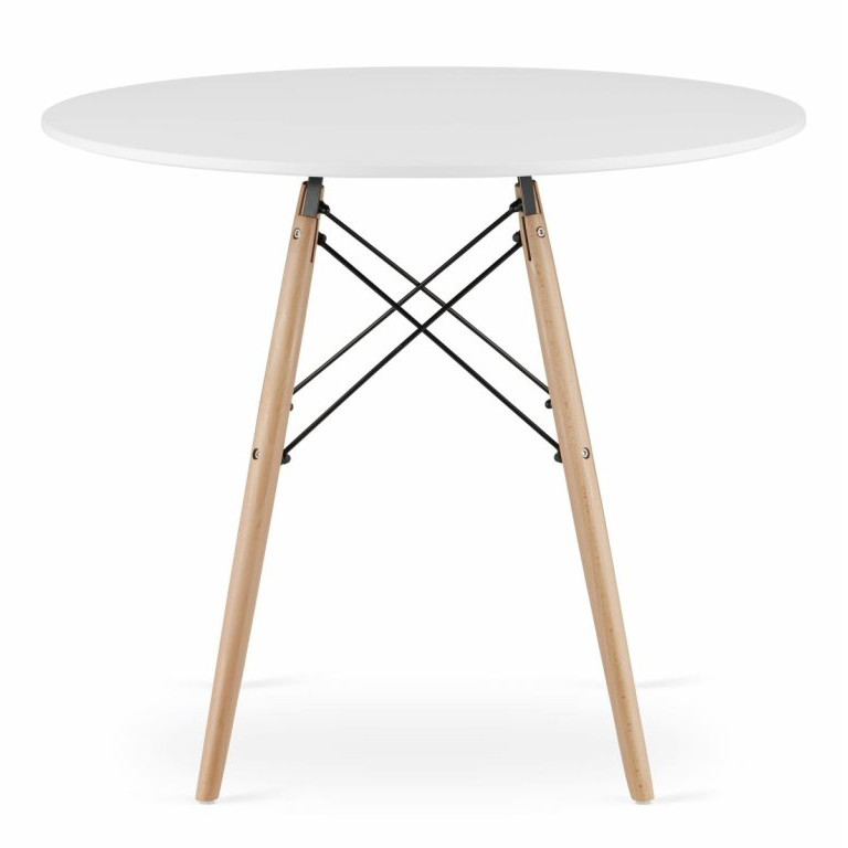 Round White MDF Dining Table-PP Chair