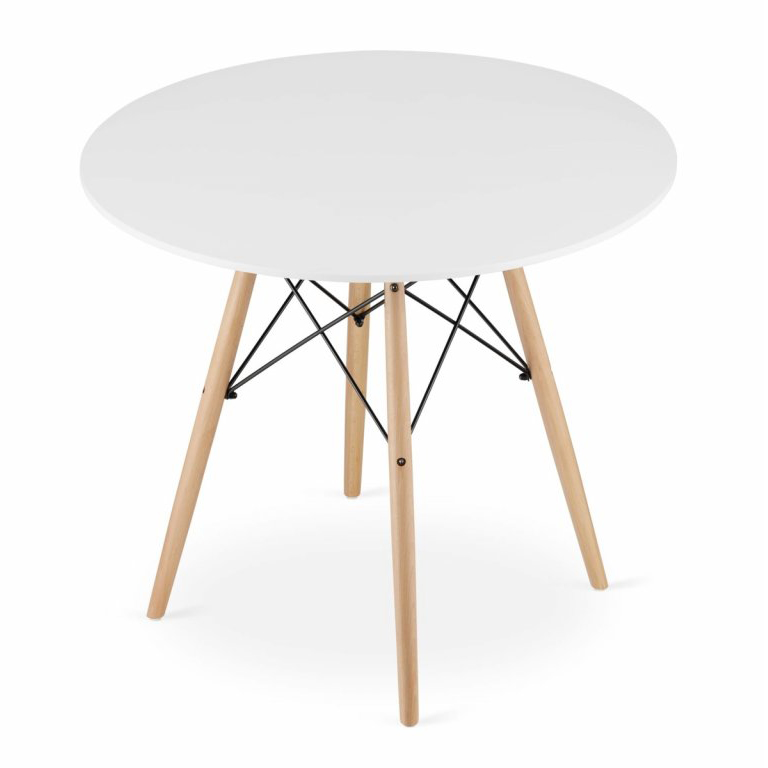 Round White MDF Dining Table-PP Chair