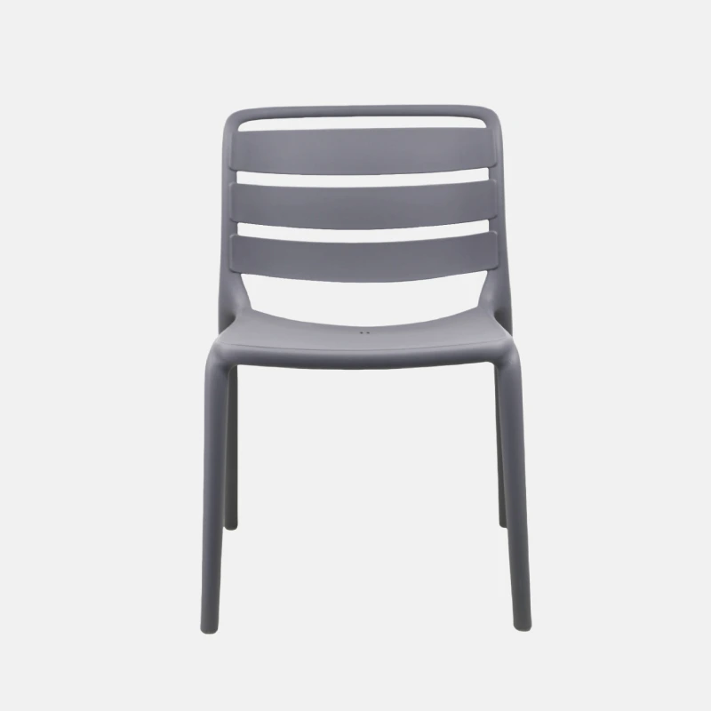 China Dark Grey Armless Plastic Chairs for Export – Heavy-Duty, Stackable, Multi-Purpose