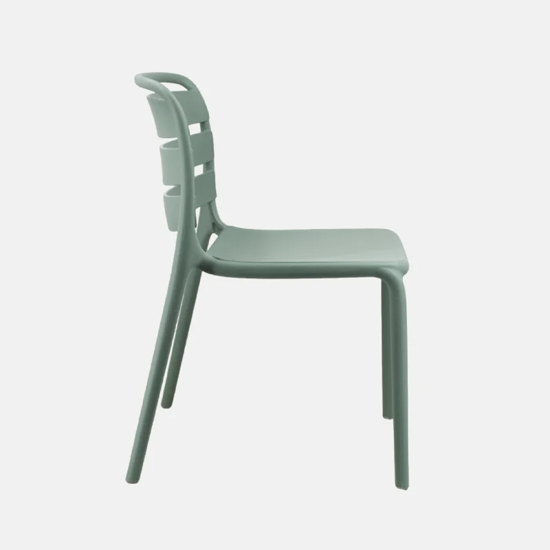 China Sage Green Armless Plastic Chairs for Export - Commercial Grade, Stackable, All-Purpose Seating Solution-PP Chair